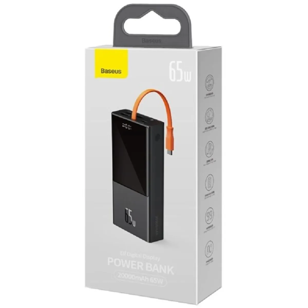 Baseus PPJL000001 20000mAh power bank 65W USB-C PD 3 eszköz egyidejű töltése 2x USB-A fekete #5