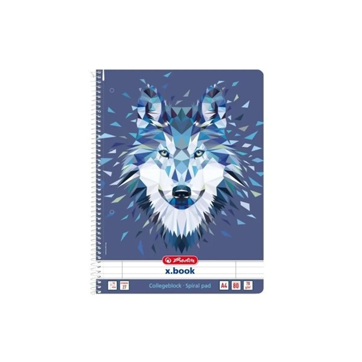 Herlitz 50027798 spirálfüzet A4 80lapos vonalas mintás perforált margóval álló #1
