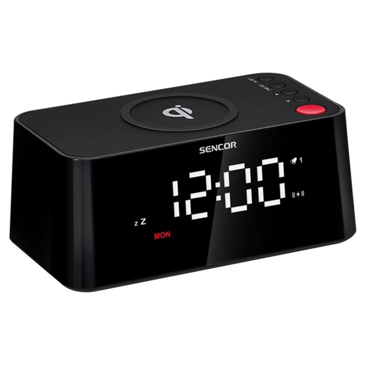 Sencor 35056747 ébresztőóra Qi töltővel 3,9" LED kijelző #1