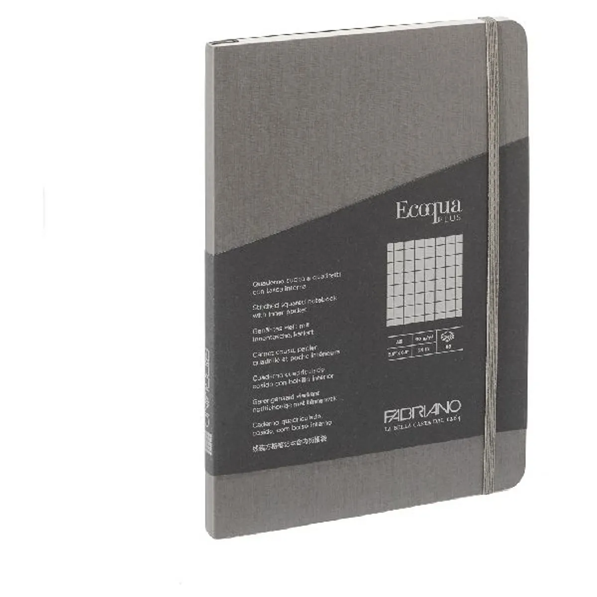 Fabriano 19621101 Ecoqua Plus notesz antracit A5 80 lapos kockás #1