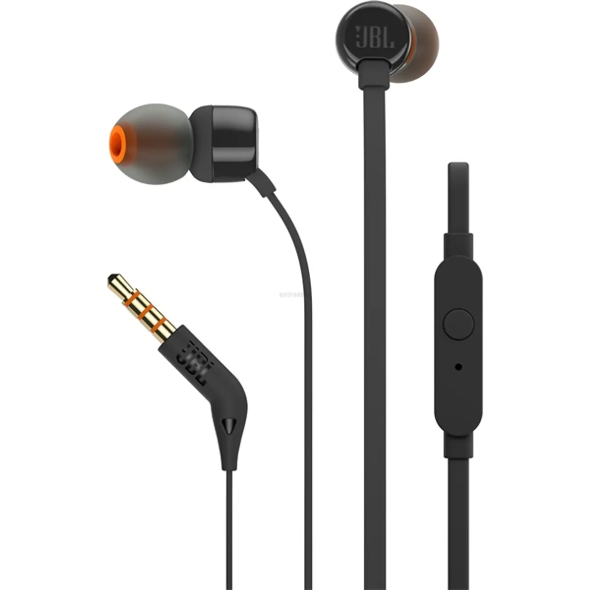 JBLT110BLK Tune 110 fekete fülhallgató 9 mm hangszóró 16 ohm impedancia 20 Hz-20 kHz 96 dB 111 cm kábel 3,5 mm 1 gombos mikrofon a kábelen #1