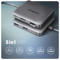 AXAGON HMC-5HL USB-C 5in1 hub 2x USB-A 1x HDMI 1x RJ-45 5Gbps PD 100W #2