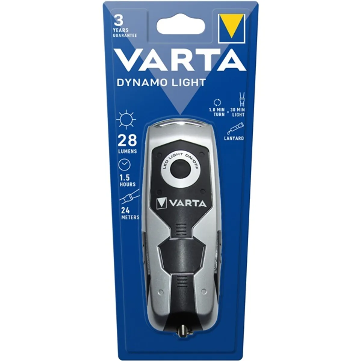 Varta 17680101401 dinamós elemlámpa led integrált fekete #3