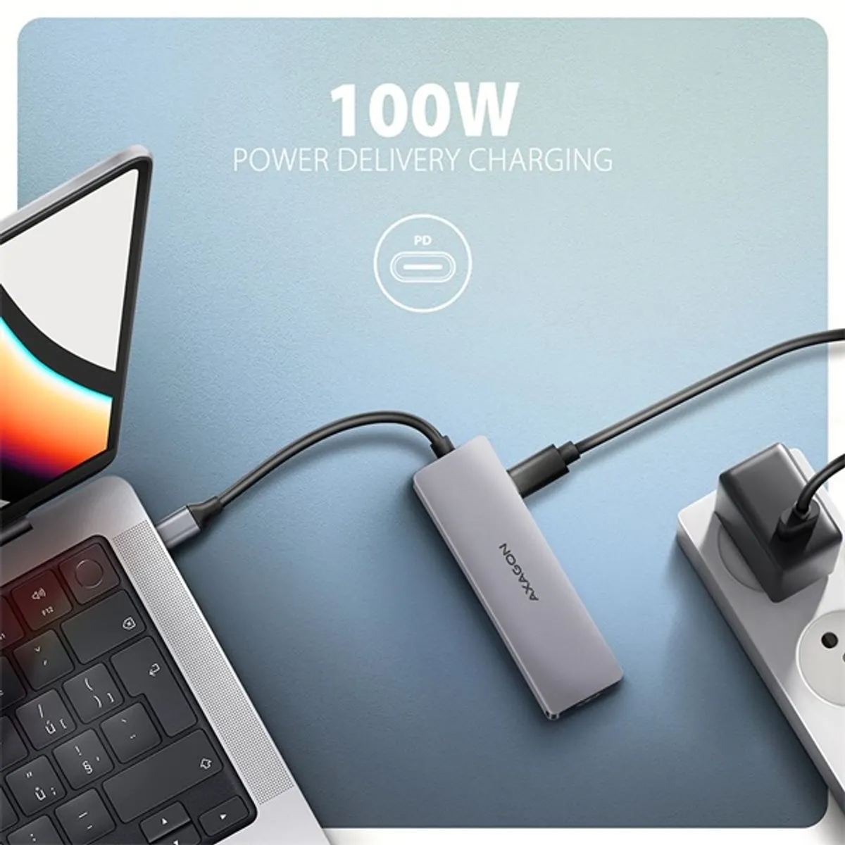 AXAGON HMC-5H60 USB-C 5in1 Hub Szürke 15 cm 4x USB 1x HDMI #4