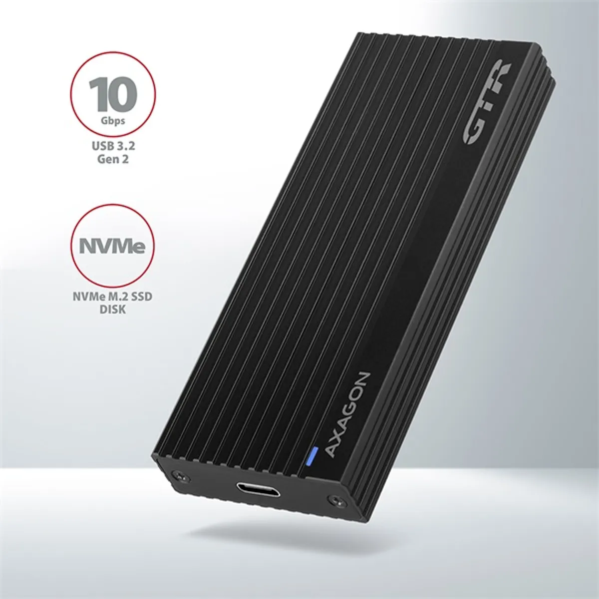 Axagon EEM2-GTR M.2 NVMe külső ház USB-C 3.2 Gen2 fekete #2