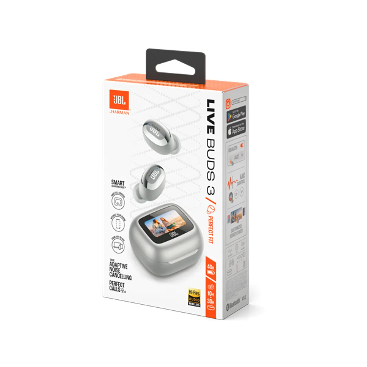 JBL JBLLIVEBUDS3SIL Live Buds 3 ezüst 10 mm 16 ohm 20-40000 Hz 60 mAh töltőtok 620 mAh Bluetooth A2DP AVRCP HFP USB-C True Wireless #7