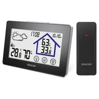 SENCOR 35053955 Időjárás állomás digitális kijelző fekete vezeték nélküli 2xAA 142x92x25 mm