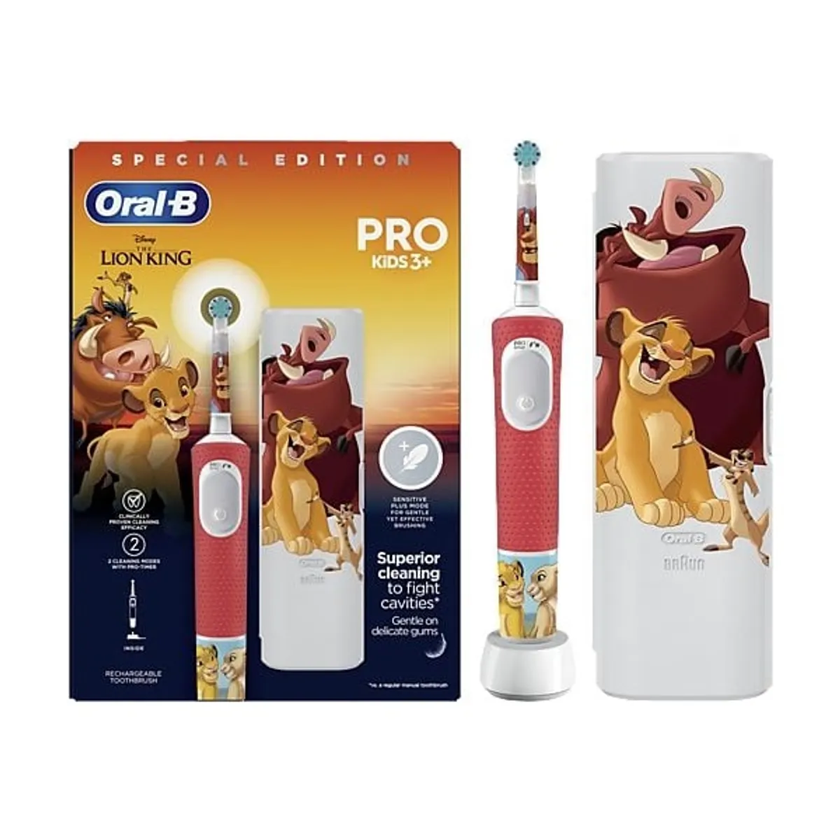Oral-B 10PO010467 Vitality Pro Kids Lion King gyerekeknek elektromos fogkefe, két mód, beépített időzítő, újratölthető #1