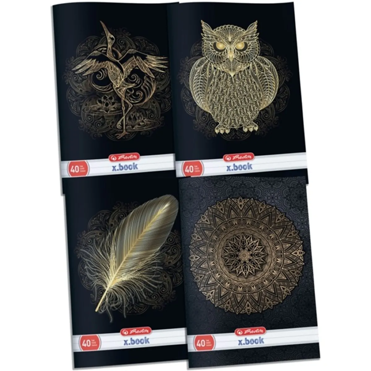 Herlitz 09544412 Black-Gold A4 40 lapos vonalas füzet 3D UV #1
