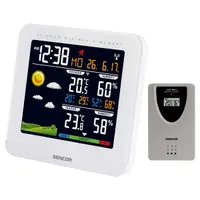 Sencor 35051787 SWS 5600 időjárás állomás fehér digitális kijelző ébresztőóra naptár