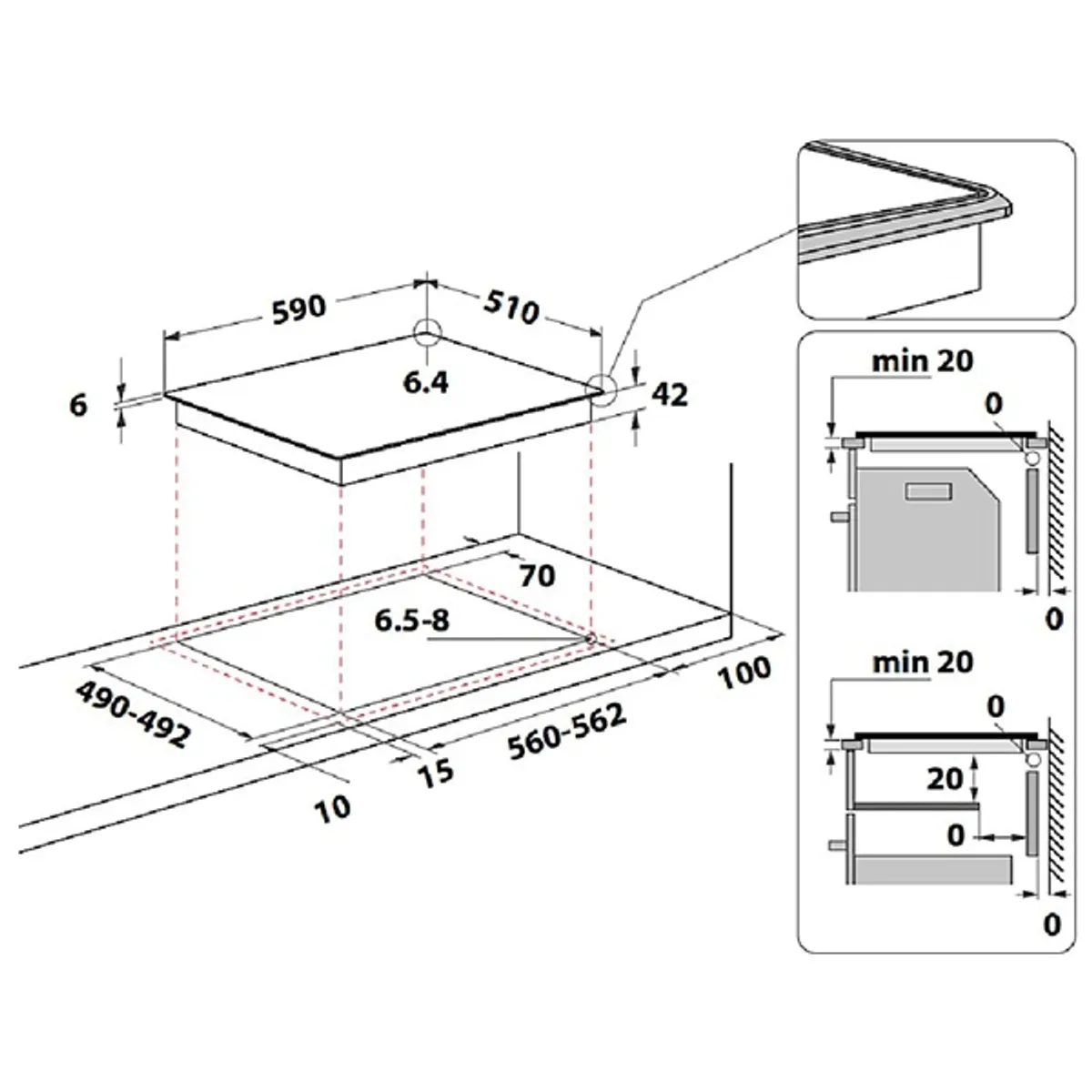 Whirlpool 869991552900 AKT 8601 IX 4 főzőzóna kerámia főzőlap érintőszenzoros olvasztás időzítő gyerekzár fekete #3