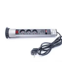 TOO PPS-307-3S ezüst beépíthető elosztó 3x Schuko 2x USB-A 180 cm IP20
