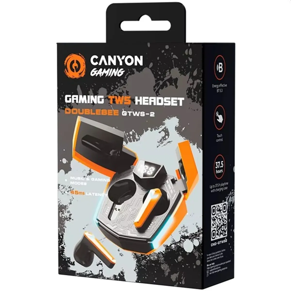 CANYON CND-GTWS2O Doublebee GTWS-2 narancssárga-fekete True Wireless Bluetooth 5.3 13 mm USB-C #6