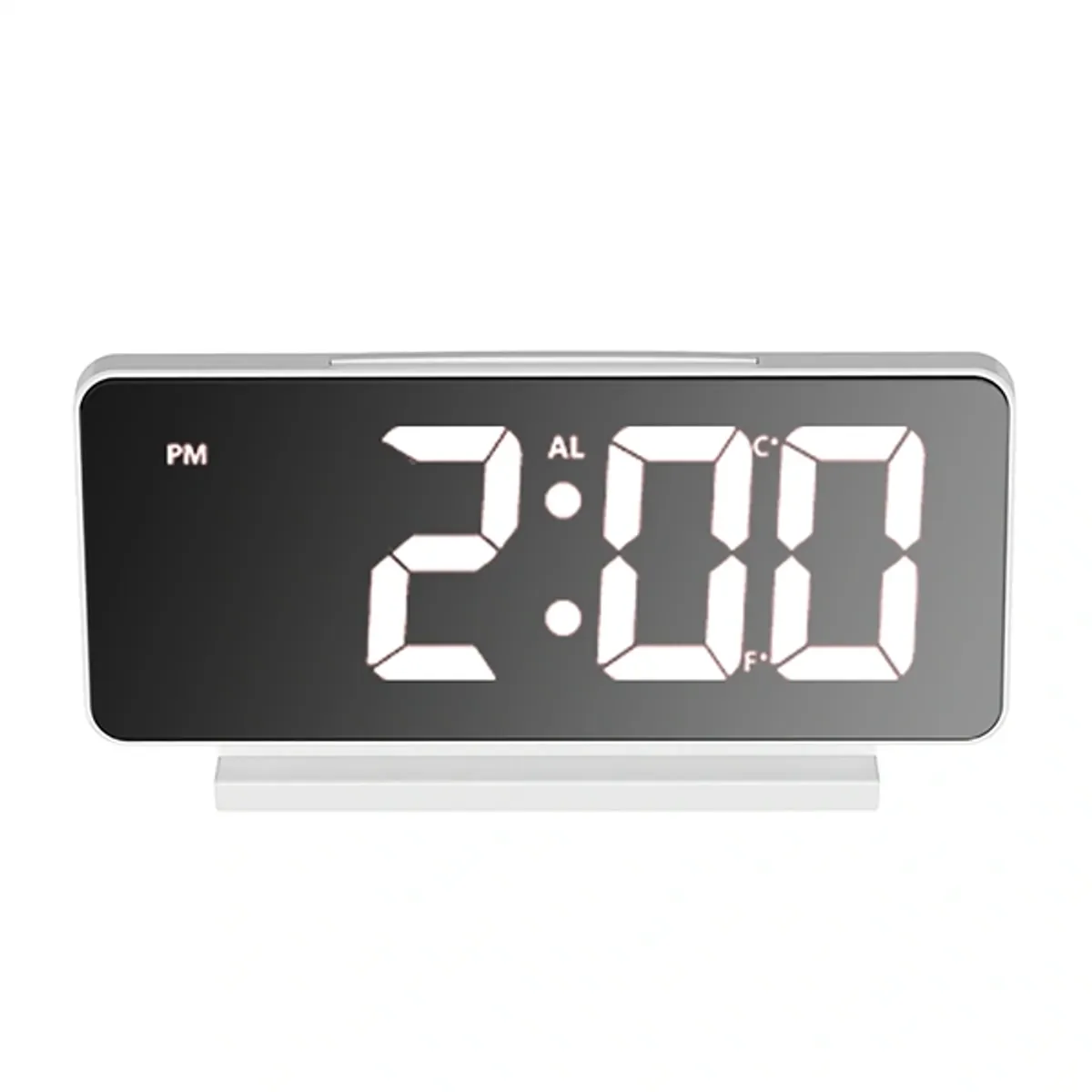 TOO DC-222-W digitális ébresztőóra fehér LED tükrös kijelző hőmérséklet kijelzés 12-24 órás formátum #1