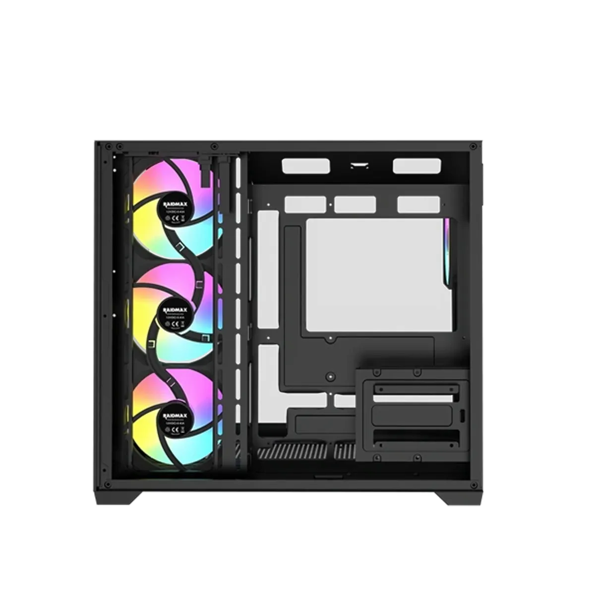 RAIDMAX I620TBF i620 fekete ATX acél műanyag edzett üveg 7 bővítőhely 3,5 belső hely 1 2,5 belső hely 2 tápegység van USB 3.0 fejhallgató csatlakozó mikrofon csatlakozó #5