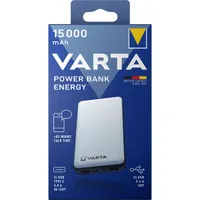 VARTA 57977101111 Power Bank Fehér 15000mAh 3 eszköz 1x Micro USB bemenet 1x USB-C port gyorstöltés