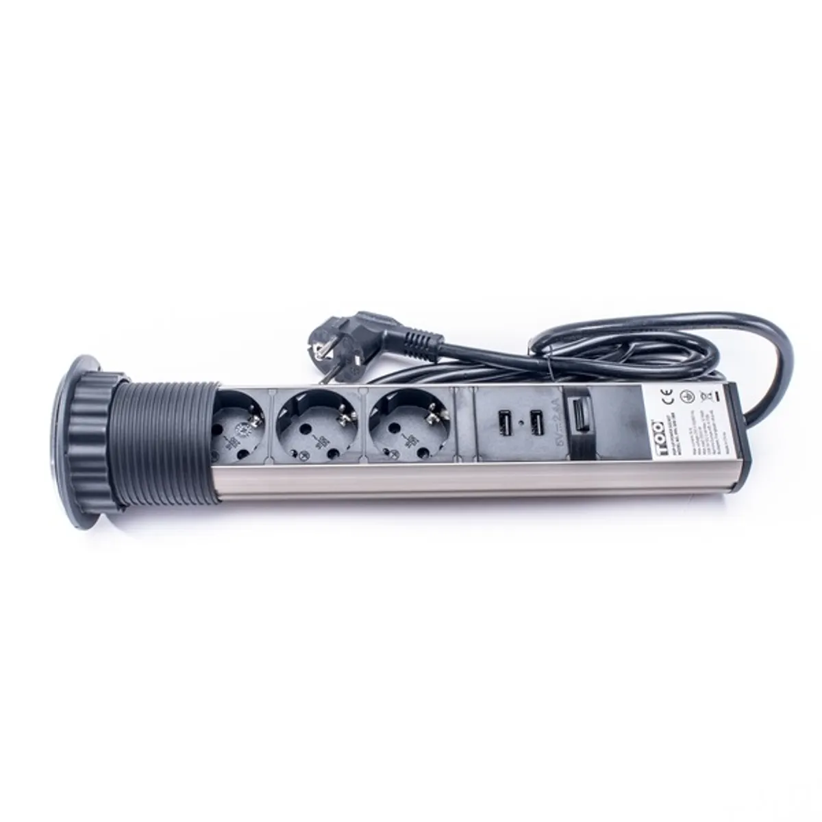 Too PPS-306-3BR beépíthető elosztó 3x schuko 2x usb-a 1,8 m ip20 #1