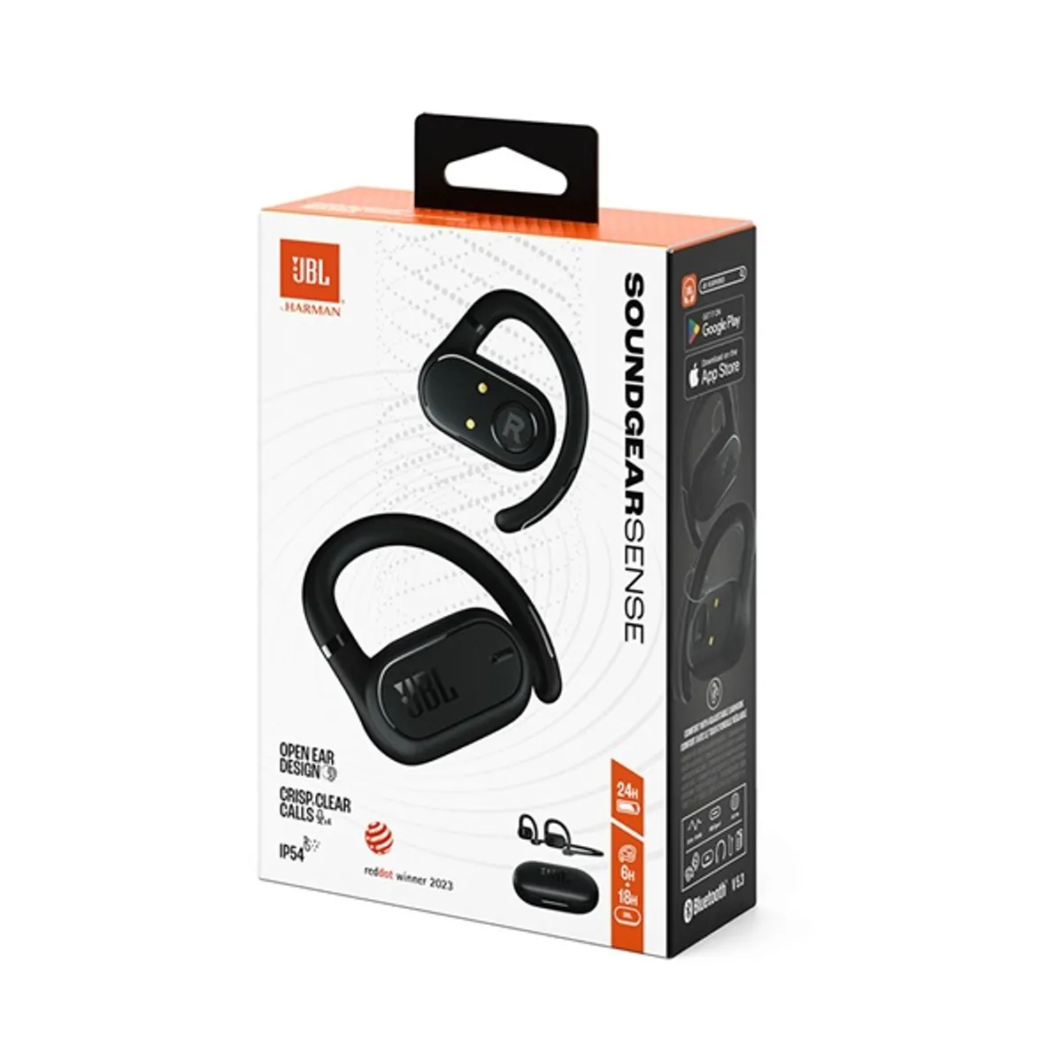 JBL JBLSNDGEARSNSBLK Soundgear Sense Open-ear True Wireless fülhallgató Bluetooth 5.3 Dual Connect 16,2 mm meghajtó 6 óra 24 óra 4 mikrofonnal #9