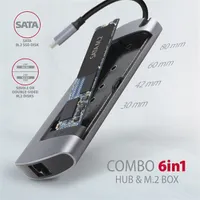AXAGON HMC-6M2 6in1 dokkoló M.2 SATA USB-C PD60W HDMI 4K RJ45 #3