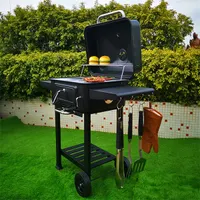 TOO BG-200B grillkocsi fekete két oldalsó asztallal acél, rozsdamentes acél, műanyag 55x42,5 cm 84 cm #7