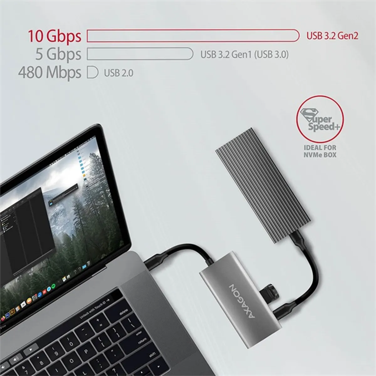 AXAGON HMC-4G2 SpeedSter 4-port USB-C hub 2 USB-A és 2 USB-C 10 Gbps USB 3.2 Gen 2 #4