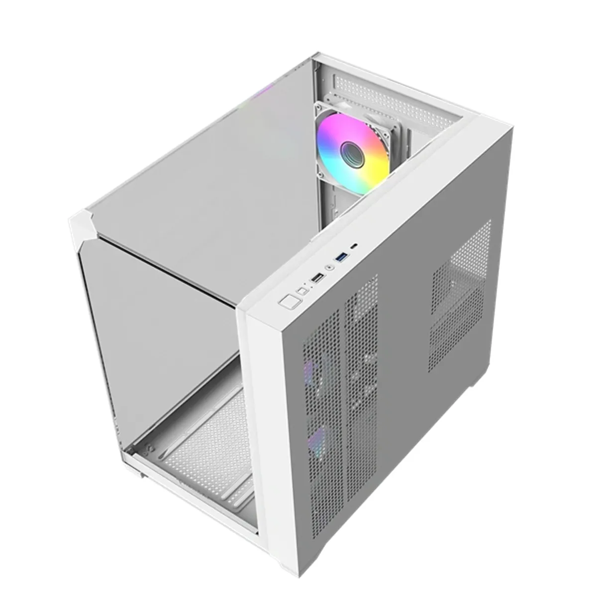 Raidmax I620TWF i620 fehér ATX acél műanyag edzett üveg 1 3,5 HDD 2 2,5 SSD USB 3.0 Fejhallgató csatlakozó Mikrofon csatlakozó #4