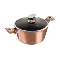 Berlinger Haus BH/6194 Metallic Line Rosegold Edition 30 cm kovácsolt alumínium 8 L 3 rétegű márvány bevonat turbo indukciós talp fedővel