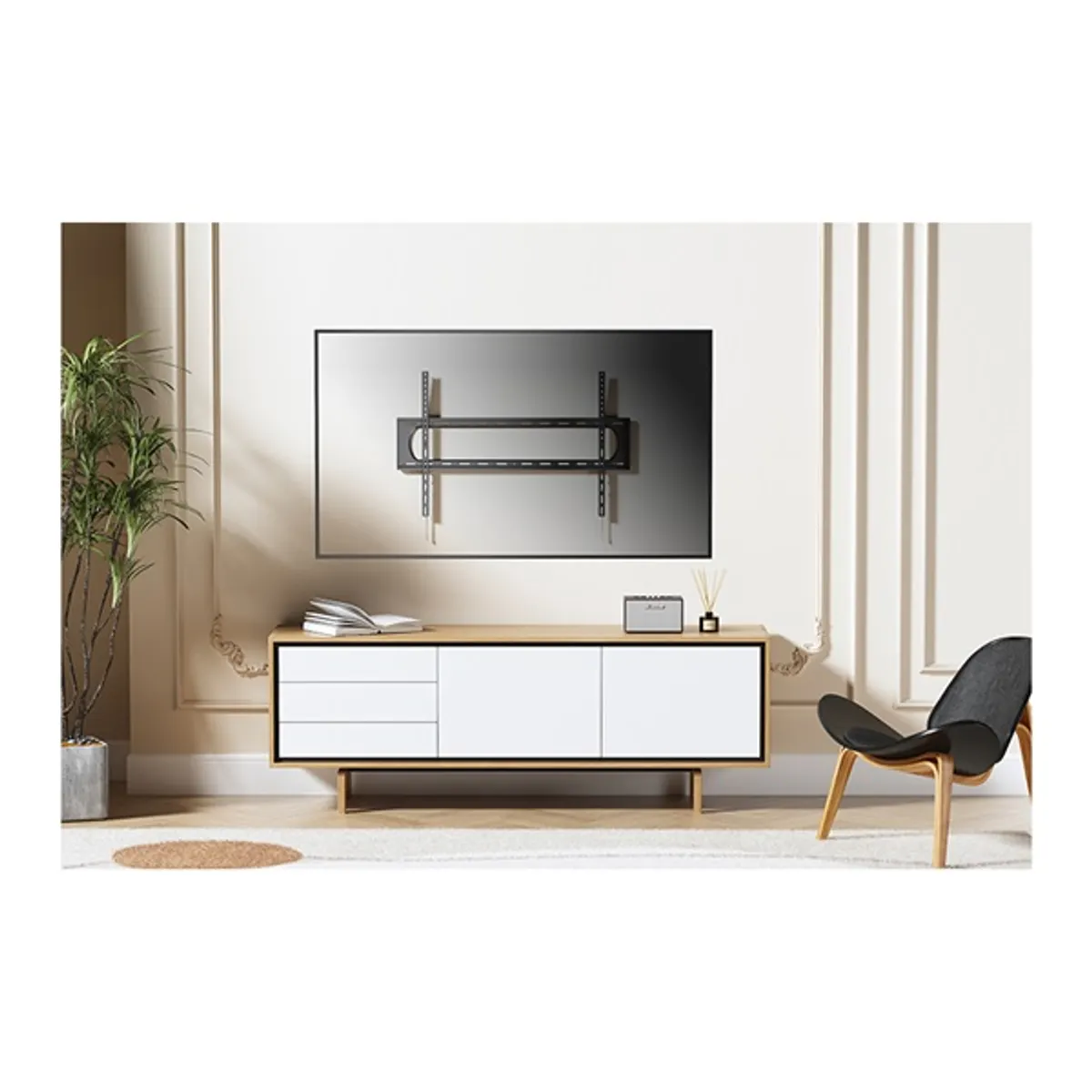 STELL 35057824 SHO 7220 fali konzol 60"-120" fekete acél 120 kg VESA 200x100-900x600 #6