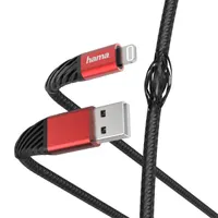Hama 00201538 Extreme adat- és töltőkábel USB-A Lightning 1,5 m Fekete-Piros