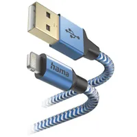 Hama 00201553 Lightning adatkábel USB A Lightning USB 2.0 1,5 m kék aranyozott árnyékolt