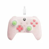 8BitDo RET00506 Ultimate Mini pink áttetsző kontroller 250 cm kábel 16 gombos PC, Xbox Series X S, Xbox One kompatibilis Hall-Effect karok