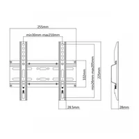 SBOX PLB-2522F fali tartó 23\"-43\" VESA 75x75,100x100,200x100,200x200 35 kg 28 mm #2