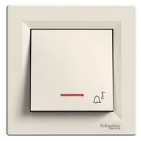 Schneider EPH1700123 Asfora egypólusú nyomó, rugós bekötés, jelzőfényes, bézs, 10A, IP20, komplett