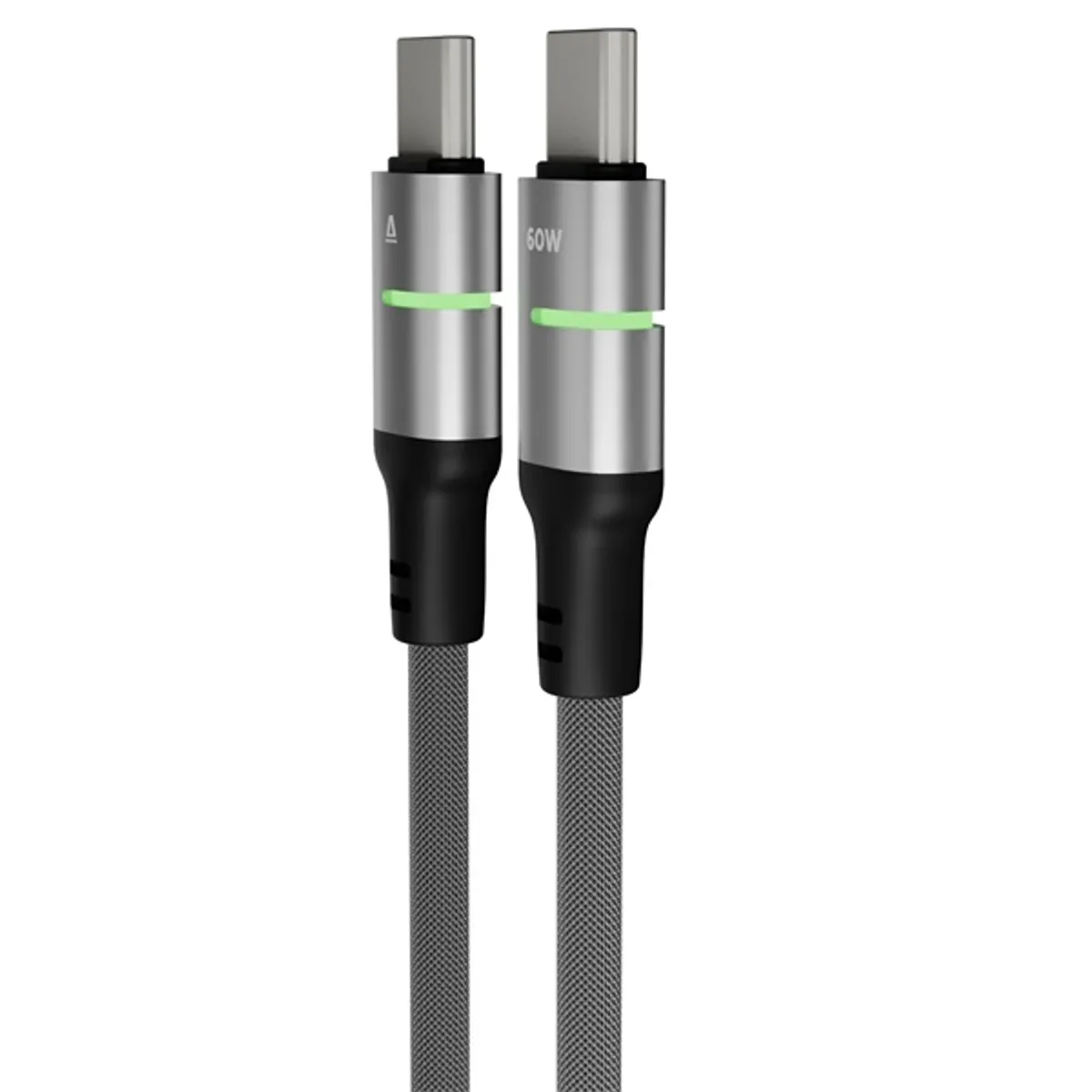 AVAX_CB632 STEELY LED 100 cm USB-C fekete fonott 60W gyorstöltő kábel #3