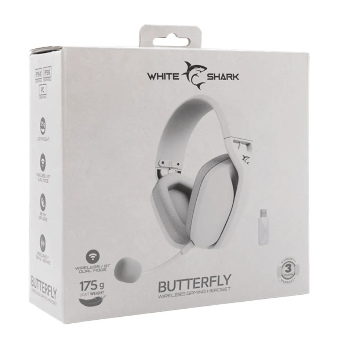 White Shark WS WGH-2442W Butterfly-W vezeték nélküli gamer headset fehér #7