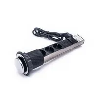 TOO PPS-305-3C IP20 beépíthető elosztó 3x SCHUKO és 2x USB-A 1,8 m króm #3