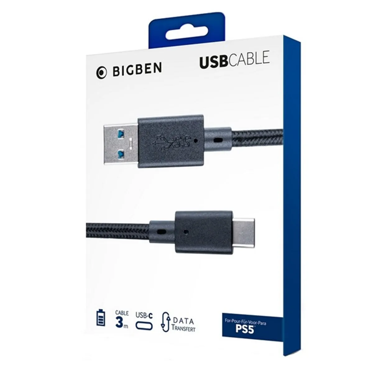 BIGBEN 2807138 PS5 USB-kábel USB-C 3 m fekete #1