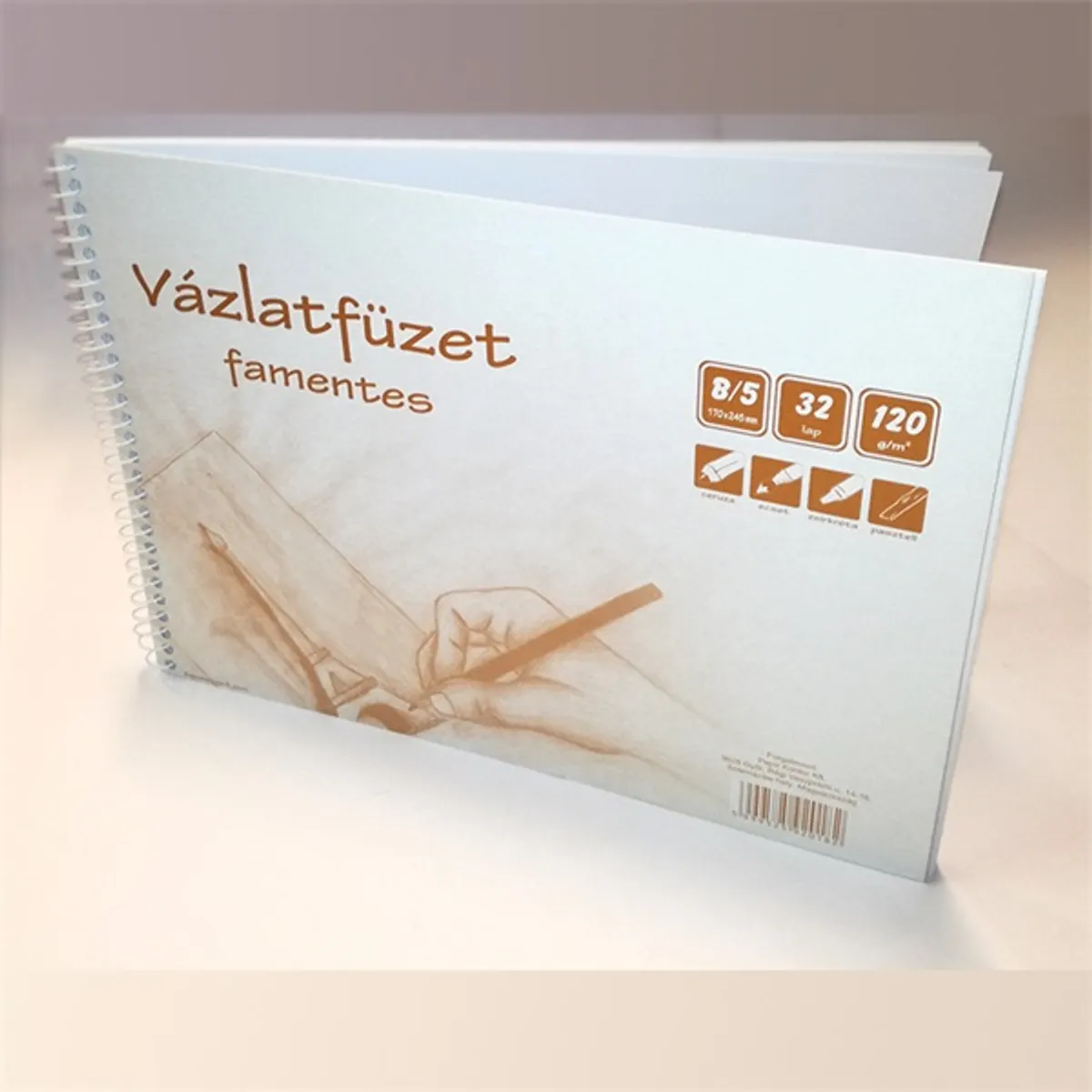 EGYEB BELFOLDI P1115-0030 vázlatfüzet B5 32 lapos spirálos famentes #1
