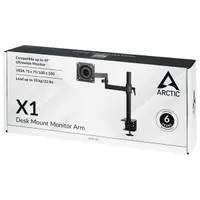 Arctic AEMNT00061A X1 asztali monitorkar fekete 43" 1 db VESA 75x75;100x100 forgatható 360 billenthető 15 kábelrendező #7