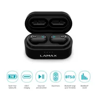 LAMAX LMXDU1 Duals1 vezeték nélküli fülhallgató Bluetooth 5.0 aptX USB-C 15 m 7 óra #5