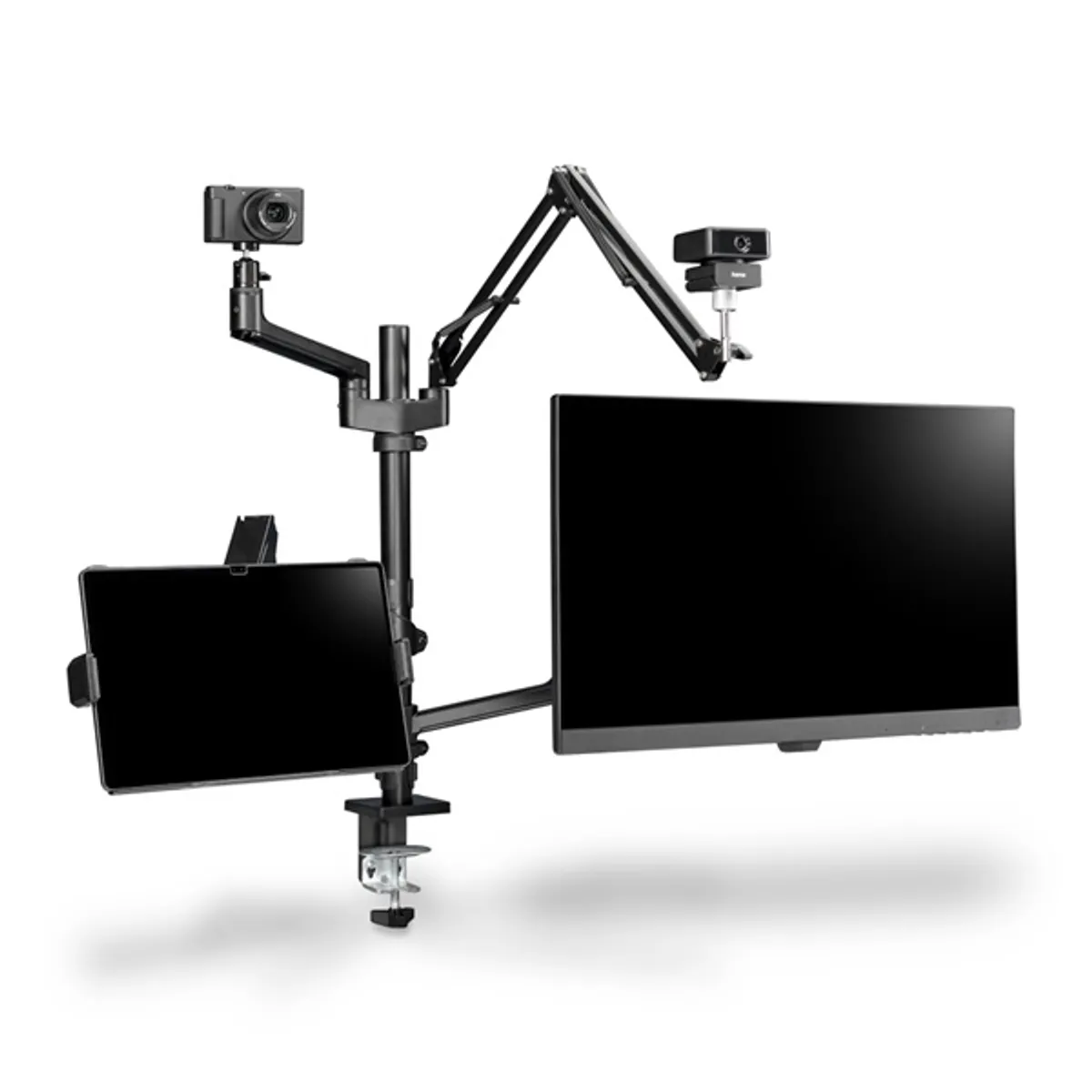 Hama 00004663 4 karos streaming monitor tartó fekete 13"-32" 75x75;100x100 forgatható billenthető 180° kábelrendező #5
