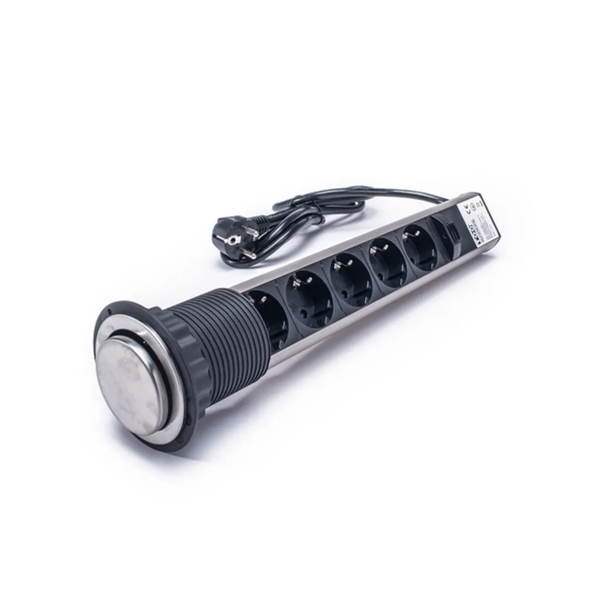 TOO PPS-311-5BR PPS-311 beépíthető 180 cm 5 db Schuko szürke fekete #2