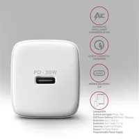 AXAGON ACU-PD30W PD3.0 és QC4 USB-C 30W Fehér #4
