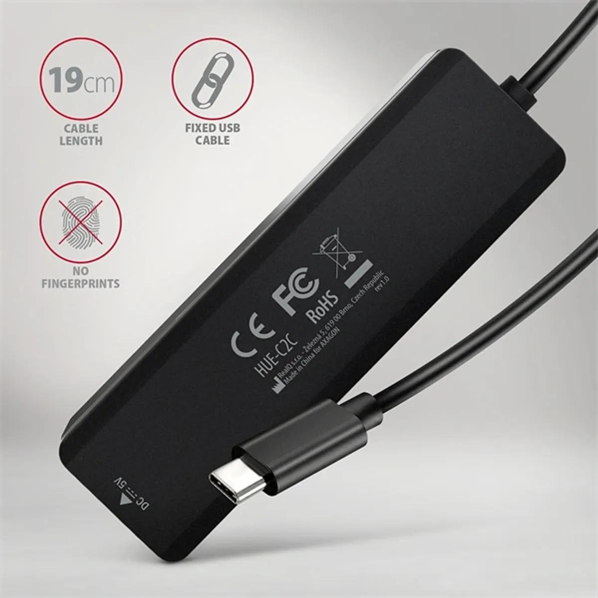 Axagon HUE-C2C USB hub táp nélküli #5