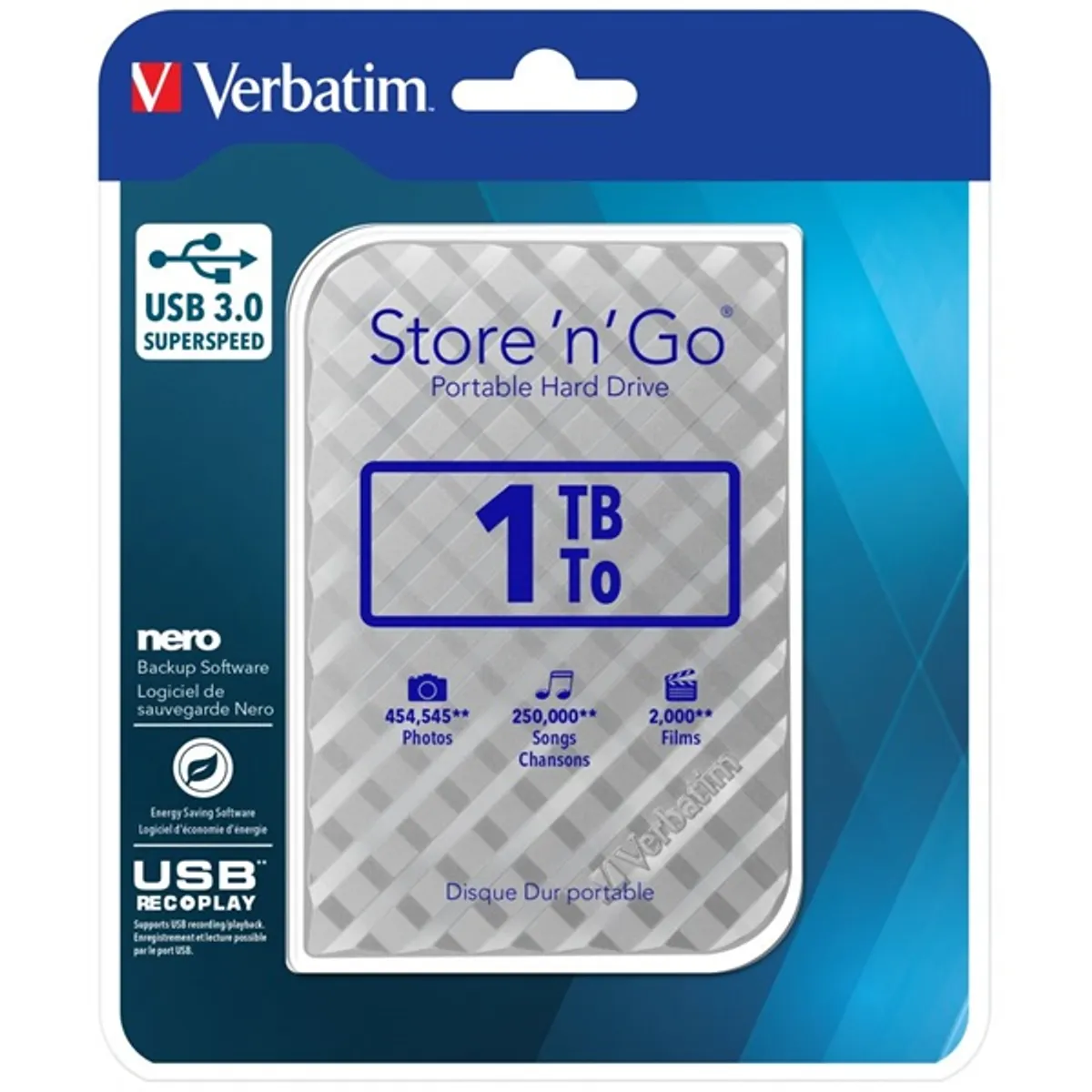 VERBATIM 53197 Store n Go 1TB 2,5" USB 3.0 ezüst 5400 rpm 8 MB #3