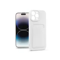 HAFFNER PT-6737 szilikon hátlap kártyatartóval fehér Apple iPhone 14 Pro 6,1"