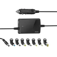 Hama 00200008 SlimLight autós notebook töltő 15-19V 70W USB LED 1,45 m