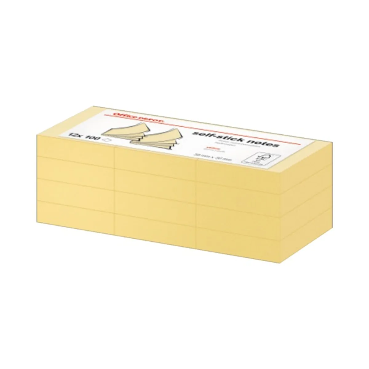 Office Depot 6047559 öntapadós jegyzettömb 38x51mm, 12 tömb/csomag, 100 lap, sárga #1