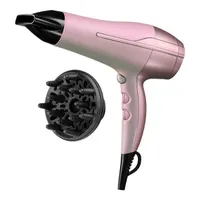 Remington 45715560100 D5901 Coconut Smooth hajszárító 2200W 3 hő 2 sebesség ionos technológia hideg levegő diffúzor szűkítő fej akasztó rózsaszín