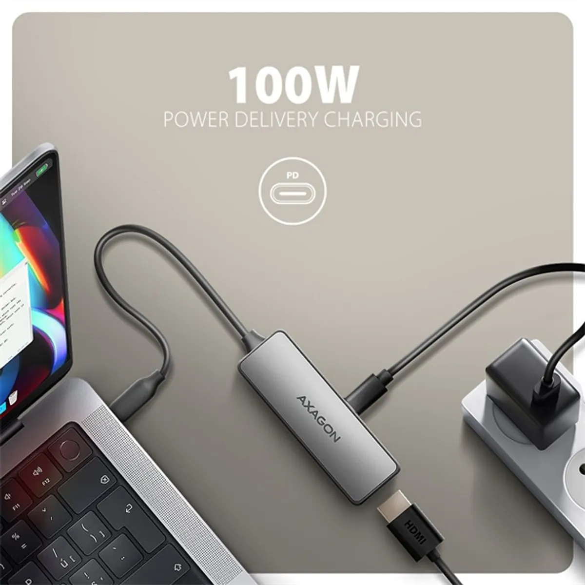 AXAGON RVC-HI8KPD USB-C HDMI 2.1 adapter 16 cm 8K60Hz PD 100W #3